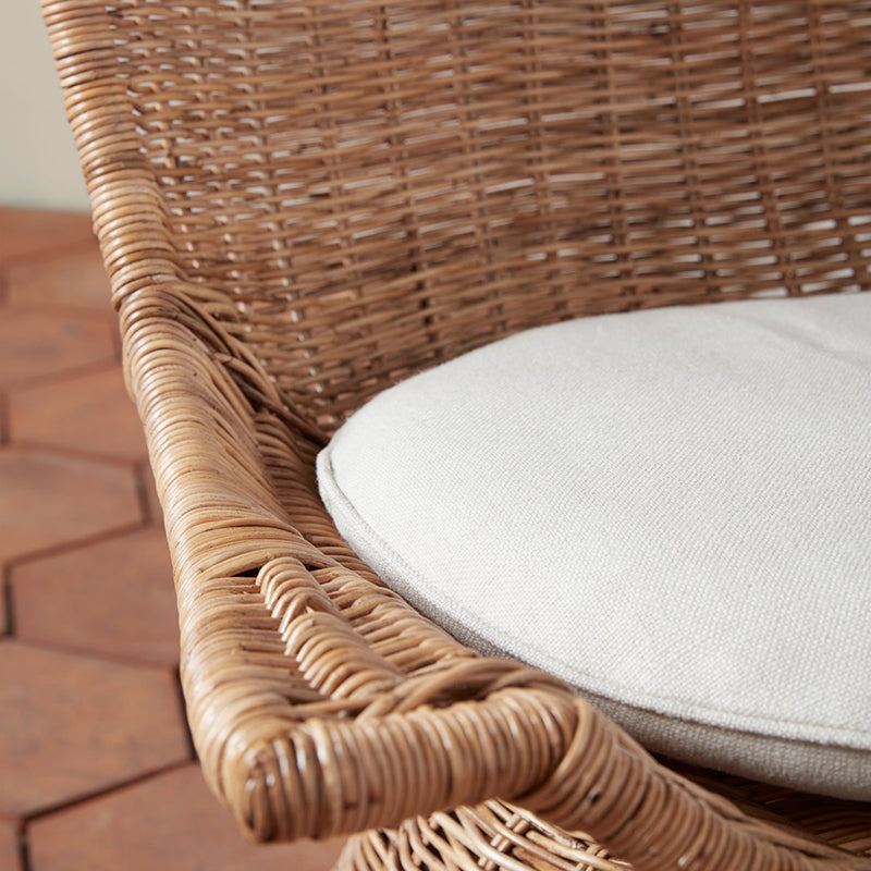 Contemporary Scandinavian Indonesian Rattan Weaving Swivel Lounge Chair - Back Chair With Handwoven Texture For Living Room Cuvalon