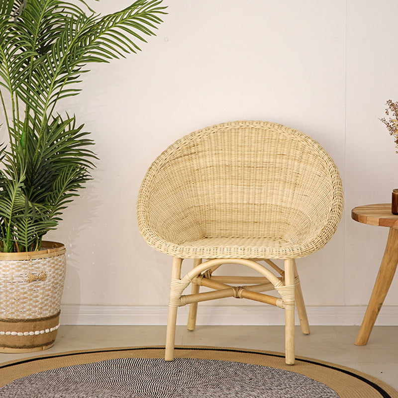 Japanese Handwoven Indonesian Rattan Weaving Accent Chair - Back Chair For Balcony & Living Room Cuvalon
