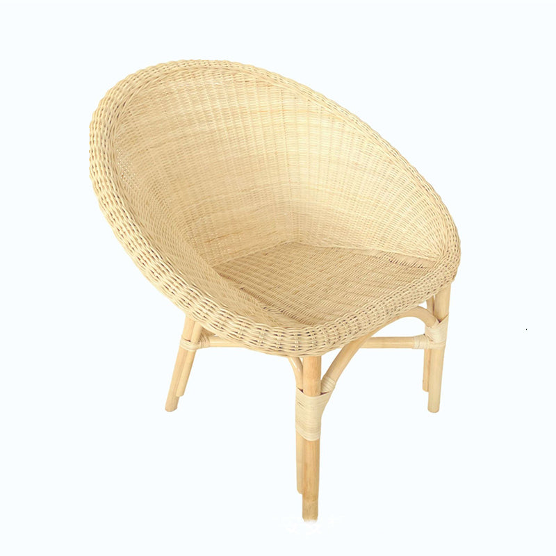 Japanese Handwoven Indonesian Rattan Weaving Accent Chair - Back Chair For Balcony & Living Room Cuvalon