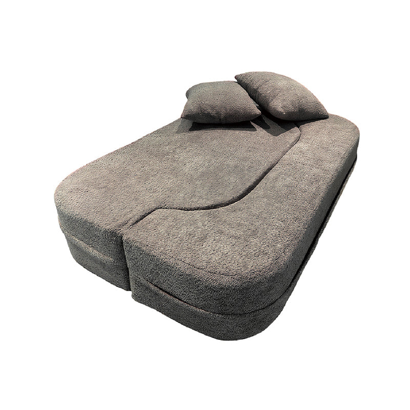 Modern Minimalist Foldable Sherpa Sofa - Compression Convertible Frame-Free Sofa Bed With High Resilience Foam For Small Spaces Cuvalon