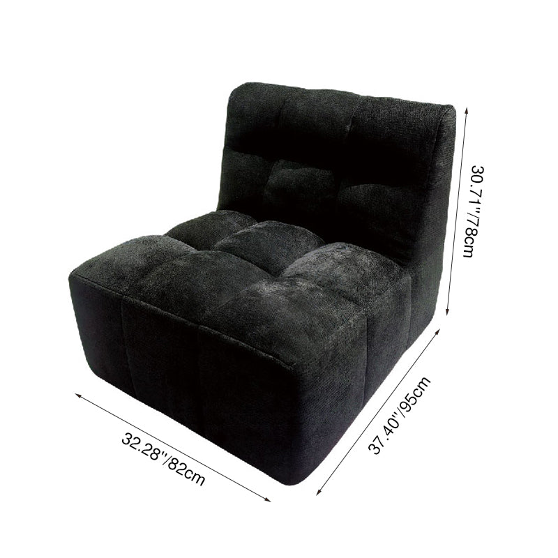 Modern Minimalist Chenille Compression Sofa - Frame-Free High Resilience Foam Portable Couch In Single & Loveseat Options For Living Room Cuvalon