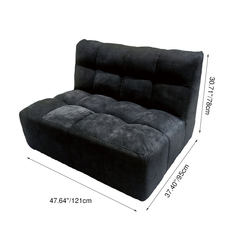 Modern Minimalist Chenille Compression Sofa - Frame-Free High Resilience Foam Portable Couch In Single & Loveseat Options For Living Room Cuvalon