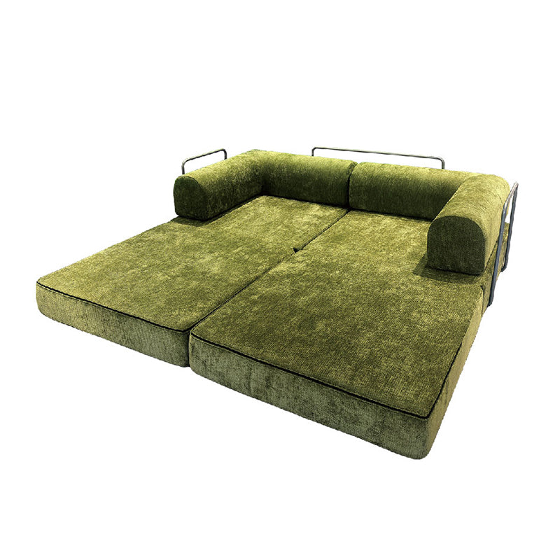 Modern Chenille Convertible Sofa Bed - Compression Foldable Couch With High Resilience Foam And Metal Frame For Living Room & Bedroom Cuvalon