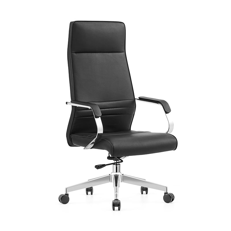 Modern Luxury Ergonomic Office Chair - Leather Executive Desk Chair Plywood & Metal Frame High-Density Foam With Wheels, Swivel, Adjustable Height & Reclining Function Cuvalon