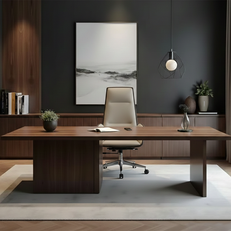 Modern Luxury Ergonomic Executive Chair - Leather Plywood Metal Office High Back Desk Chair With Adjustable Height, Swivel Wheels & Reclining Function Cuvalon