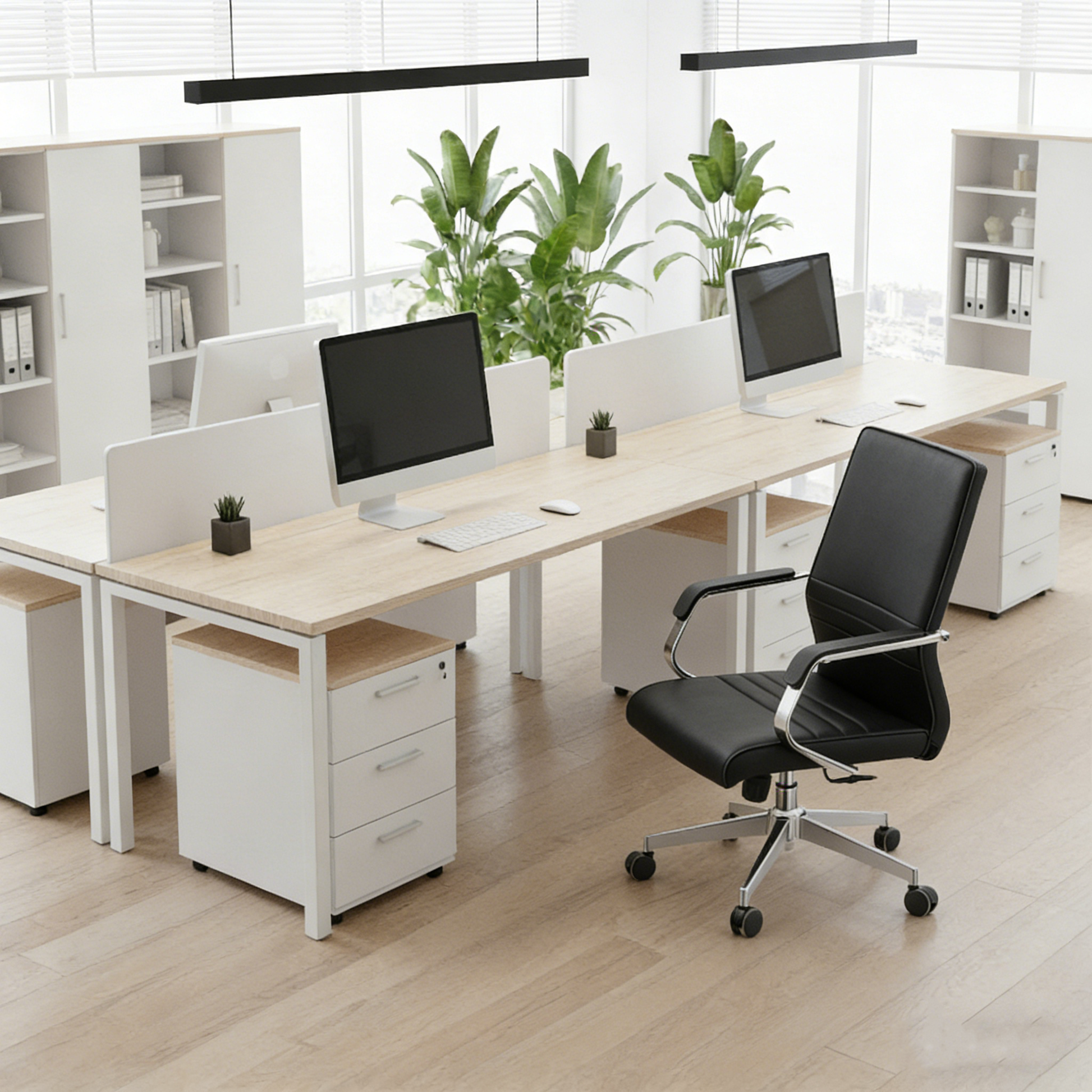 Modern Minimalist Ergonomic Mid-Back Office Chair - Adjustable Height Swivel Leather Plywood Metal Desk Chair With Wheels And Reclining Function Cuvalon