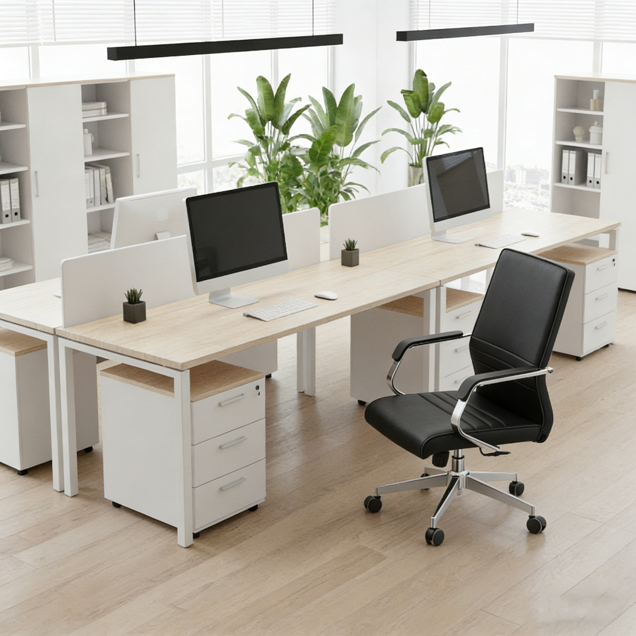 Modern Minimalist Ergonomic Mid-Back Office Chair - Adjustable Height Swivel Leather Plywood Metal Desk Chair With Wheels And Reclining Function Cuvalon
