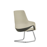 Modern Minimalist Cantilever Plywood Metal Office Chair - Ergonomic Mid-Back Leather Guest Chair For Office & Reception Cuvalon