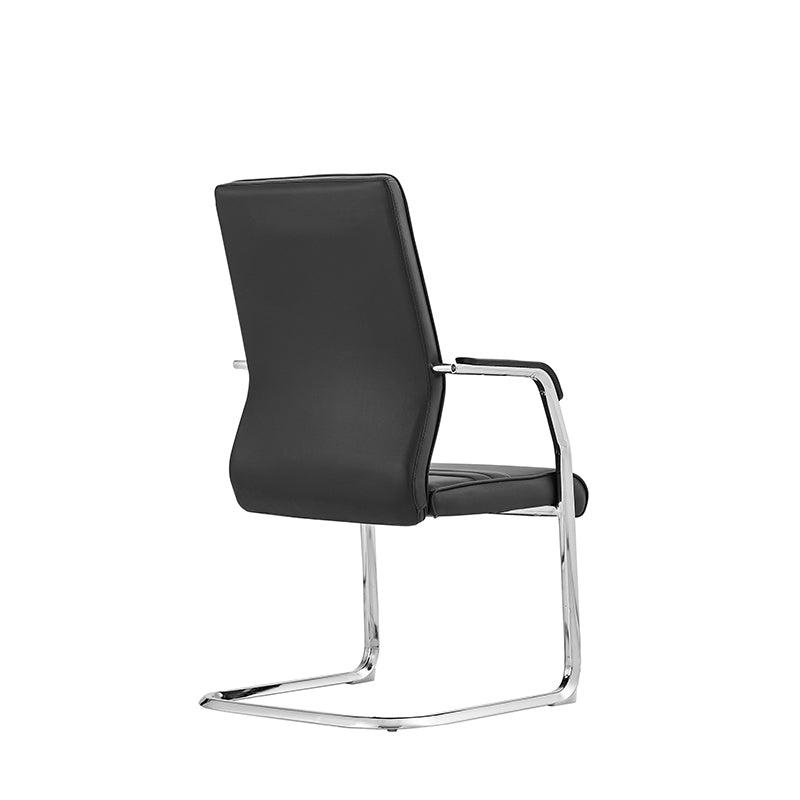 Modern Minimalist Leather Plywood Metal Conference Chair Ergonomic Guest Desk Chair Sled Base Executive Meeting Chair For Office Reception Set Of 4 Cuvalon