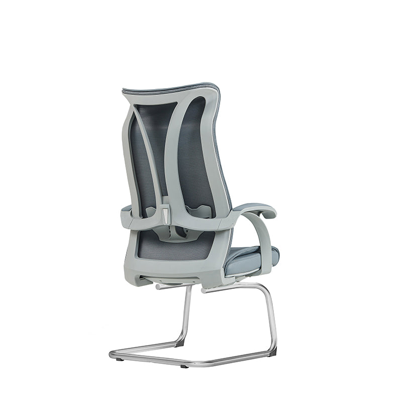 Modern Minimalist Ergonomic Leather Plywood Metal Office Chair Executive Gaming Desk Chair With Headrest Lumbar Support Cantilever Base For Home Office Set Of 2 Cuvalon