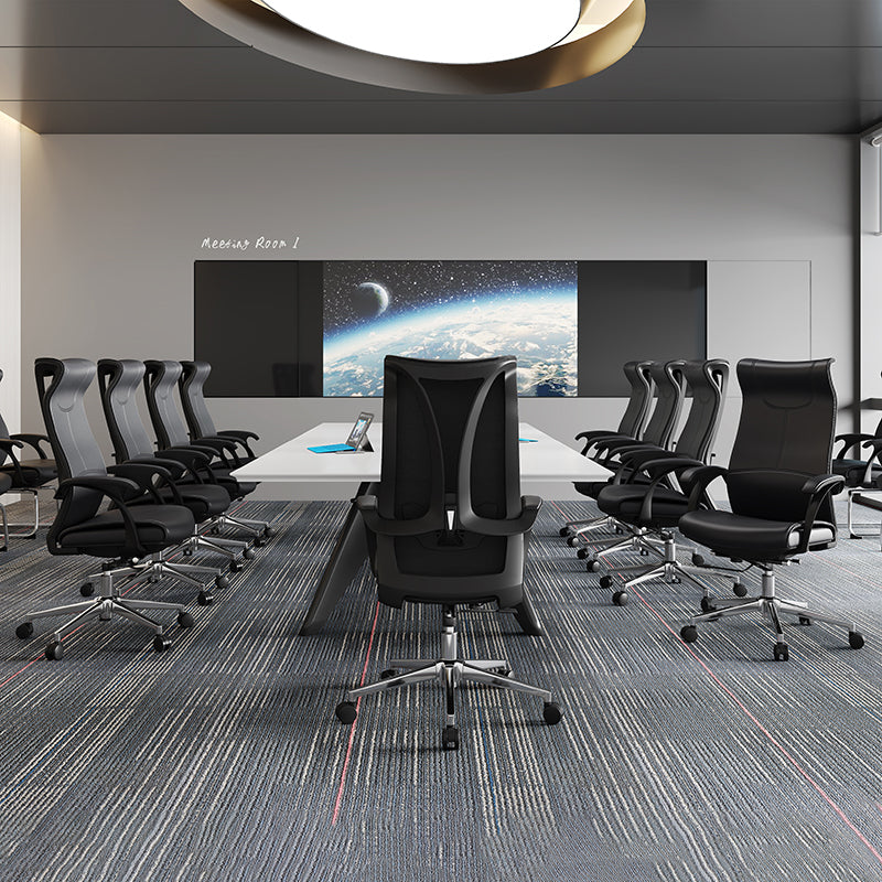 Modern Ergonomic High Back Leather Plywood & Metal Office Chair Executive Swivel Desk Chair With Headrest Lumbar Support Adjustable Rolling Computer Chair Cuvalon