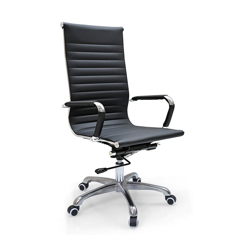 Modern Ergonomic High Back Leather Aluminum Alloy Oxford Fabric Office Chair Adjustable Swivel Executive Desk Chair With Lumbar Support Reclining Function For Home Office Cuvalon