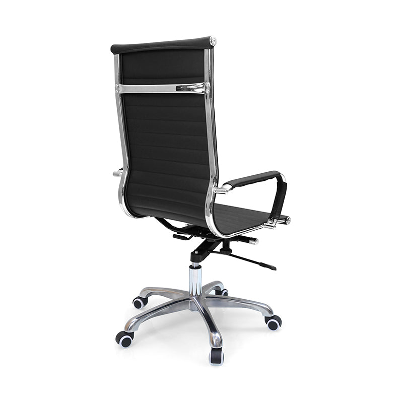 Modern Ergonomic High Back Leather Aluminum Alloy Oxford Fabric Office Chair Adjustable Swivel Executive Desk Chair With Lumbar Support Reclining Function For Home Office Cuvalon