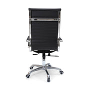 Modern Ergonomic High Back Leather Aluminum Alloy Oxford Fabric Office Chair Adjustable Swivel Executive Desk Chair With Lumbar Support Reclining Function For Home Office Cuvalon