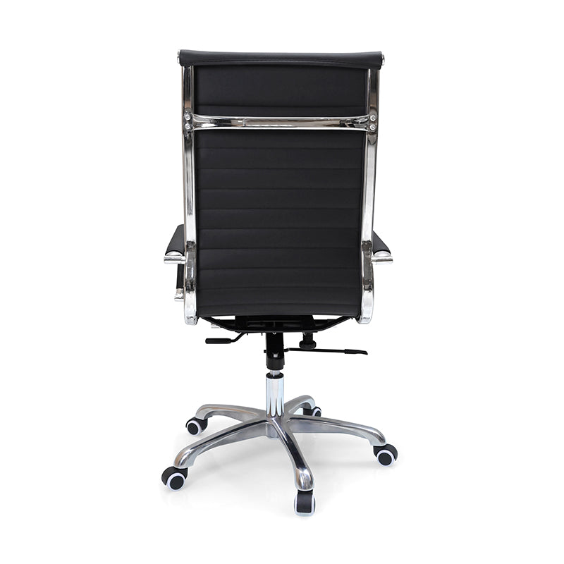 Modern Ergonomic High Back Leather Aluminum Alloy Oxford Fabric Office Chair Adjustable Swivel Executive Desk Chair With Lumbar Support Reclining Function For Home Office Cuvalon