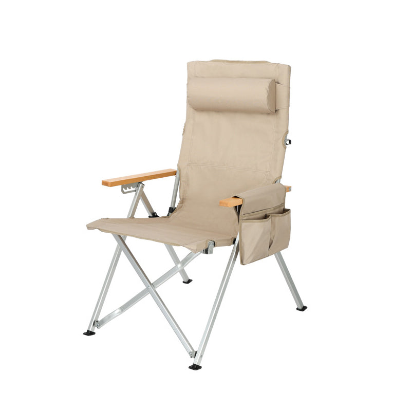 Contemporary Industrial Oxford Fabric Aluminum Alloy Carbon Steel Solid Wood Foldable Camping Chair With 5-level Adjustable Backrest For Outdoor Patio Cuvalon