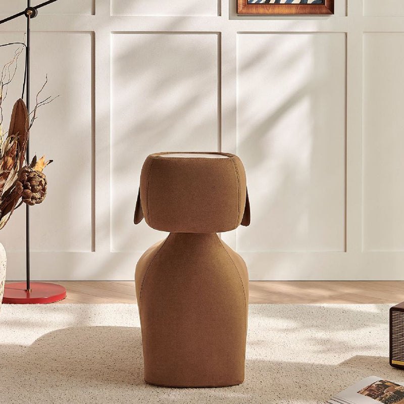 Contemporary Creative Dog Design Carbon Steel Brushed Velvet Kids Stool With Rotatable Head For Living Room Cuvalon