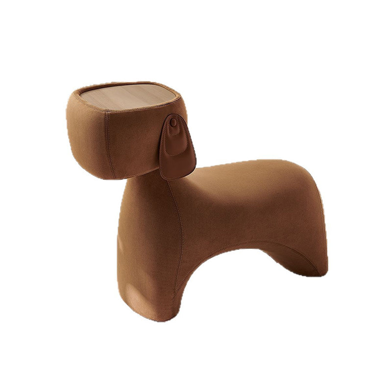 Contemporary Creative Dog Design Carbon Steel Brushed Velvet Kids Stool With Rotatable Head For Living Room Cuvalon