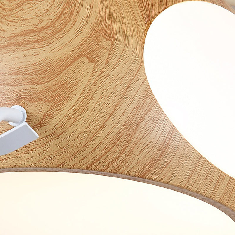 Contemporary Creative Kids Airplane-Shaped Wooden Iron Acrylic LED Downrods Ceiling Fan Light For Bedroom Cuvalon