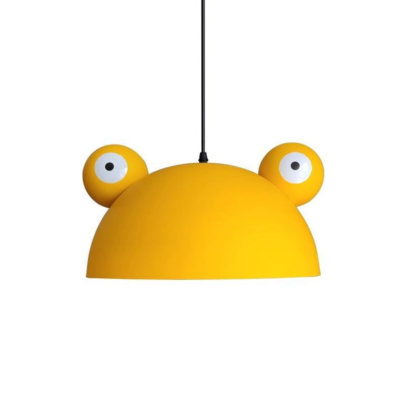 Contemporary Creative Kids Frog-Shaped Iron 1-Light Pendant Light For Dining Room Cuvalon