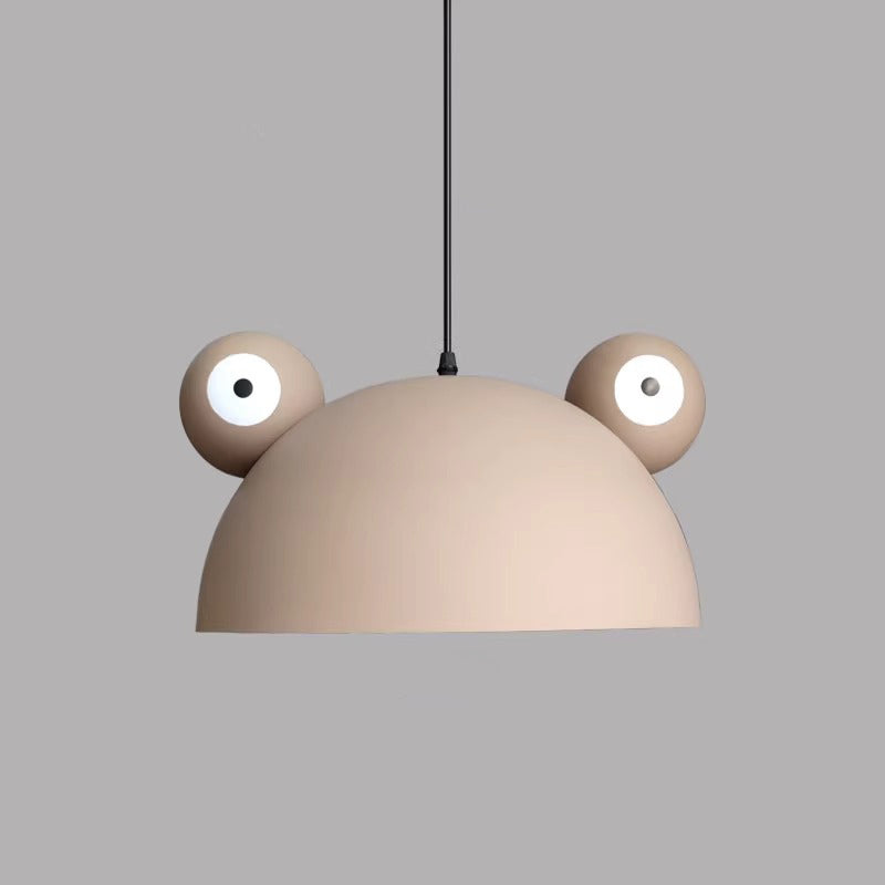 Contemporary Creative Kids Frog-Shaped Iron 1-Light Pendant Light For Dining Room Cuvalon