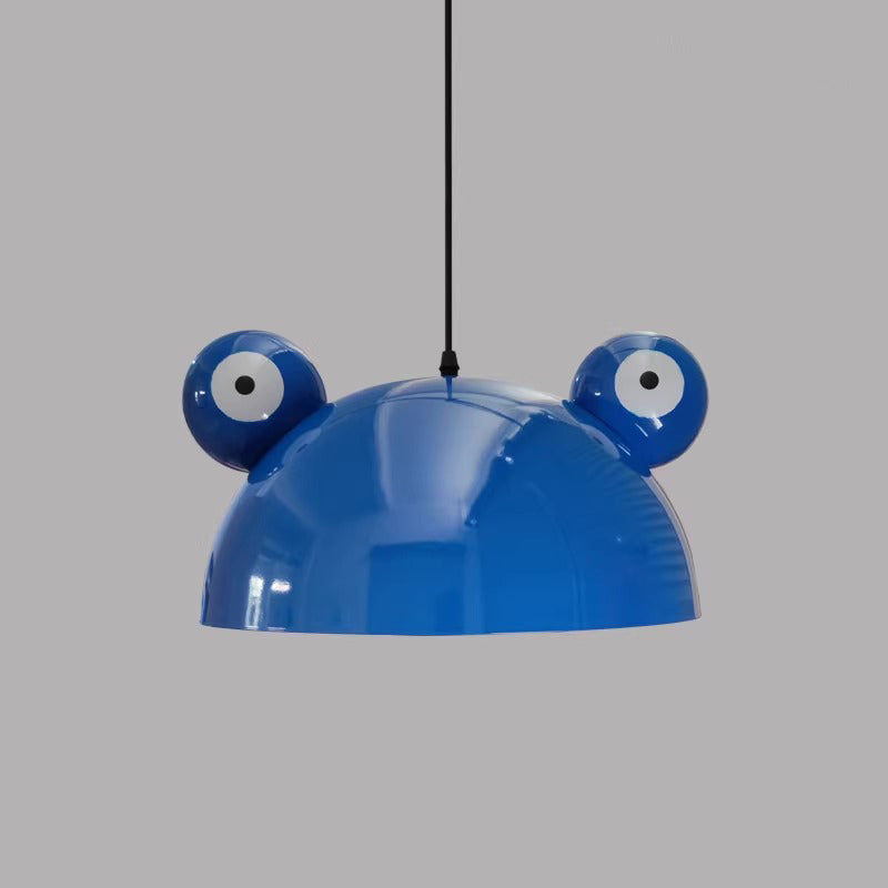 Contemporary Creative Kids Frog-Shaped Iron 1-Light Pendant Light For Dining Room Cuvalon