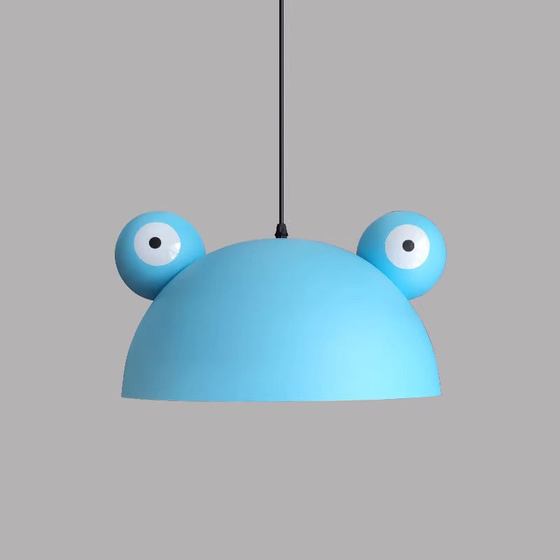 Contemporary Creative Kids Frog-Shaped Iron 1-Light Pendant Light For Dining Room Cuvalon