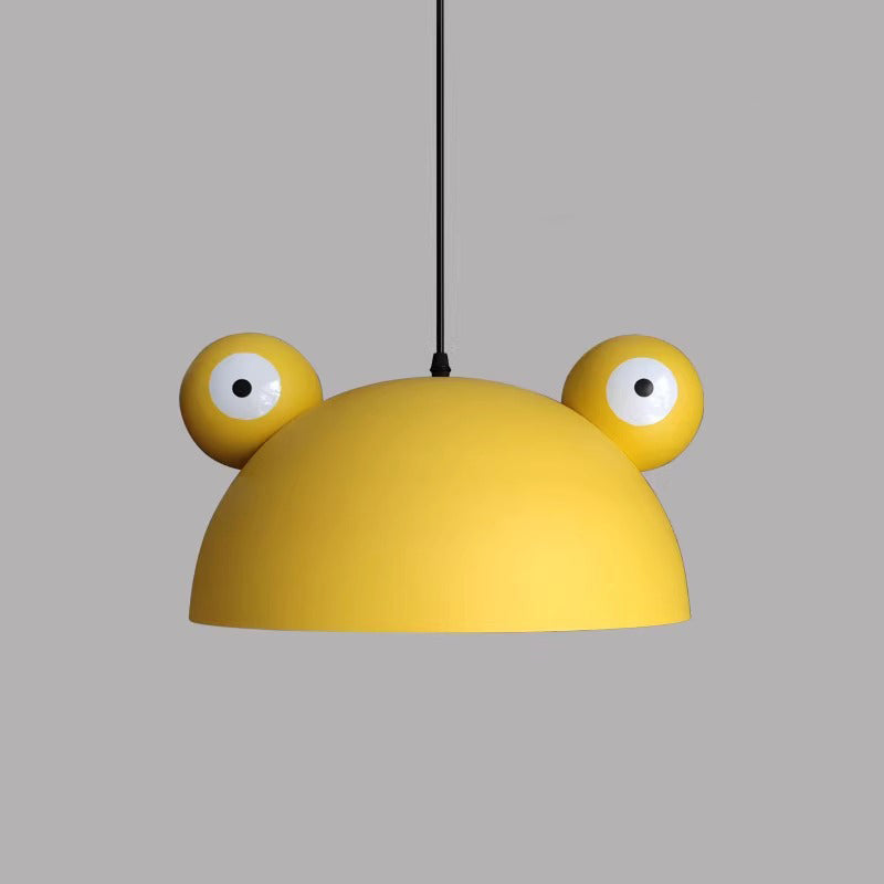 Contemporary Creative Kids Frog-Shaped Iron 1-Light Pendant Light For Dining Room Cuvalon