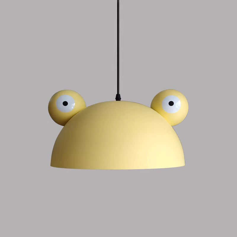 Contemporary Creative Kids Frog-Shaped Iron 1-Light Pendant Light For Dining Room Cuvalon