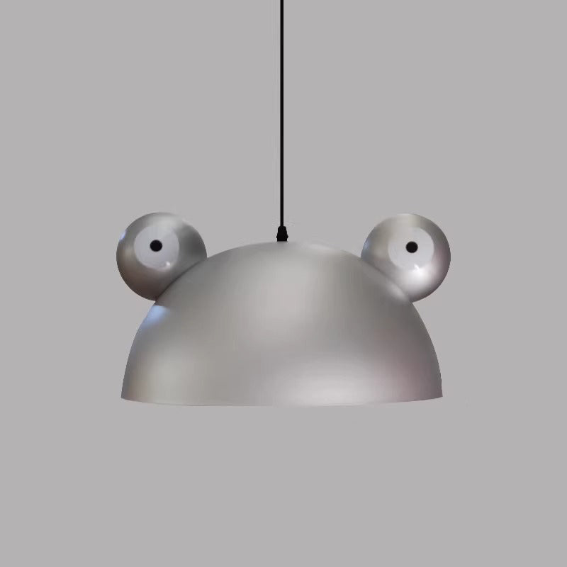 Contemporary Creative Kids Frog-Shaped Iron 1-Light Pendant Light For Dining Room Cuvalon
