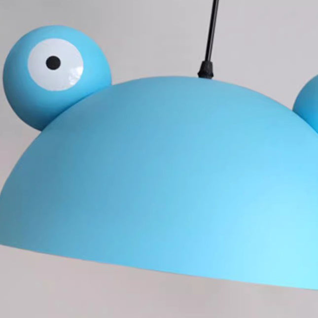 Contemporary Creative Kids Frog-Shaped Iron 1-Light Pendant Light For Dining Room Cuvalon