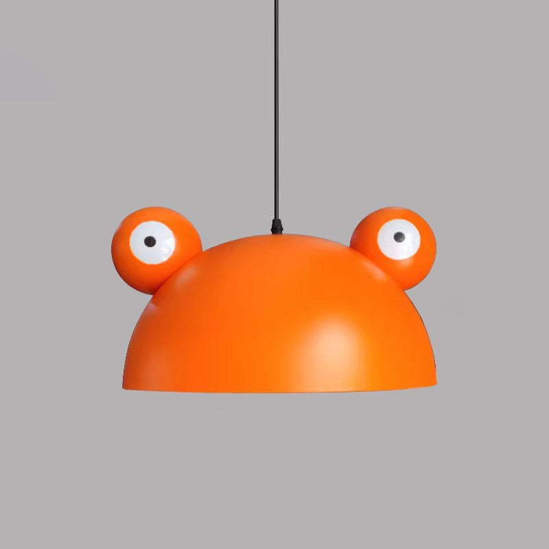 Contemporary Creative Kids Frog-Shaped Iron 1-Light Pendant Light For Dining Room Cuvalon