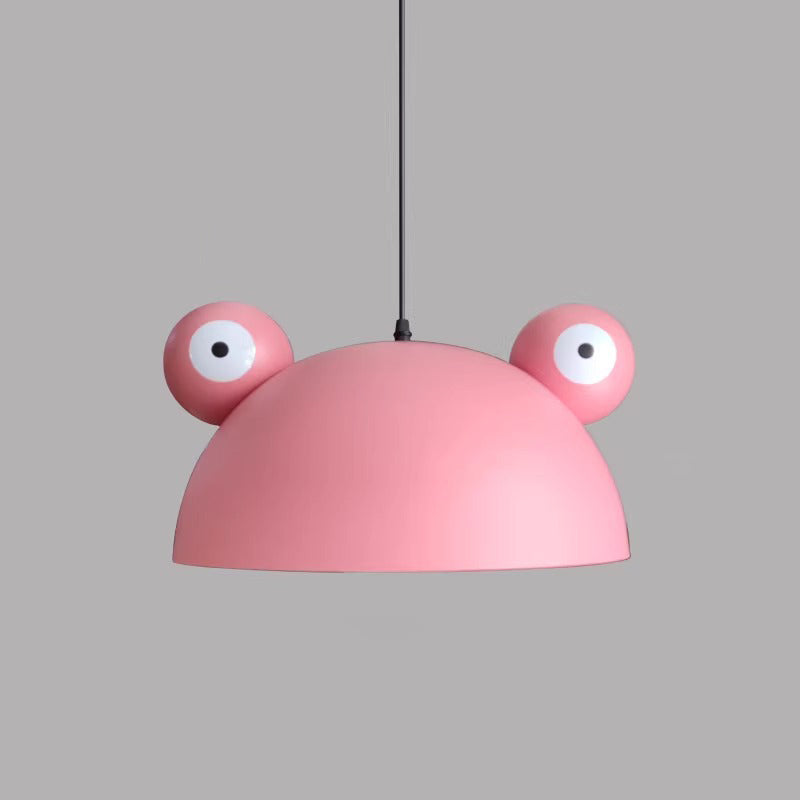 Contemporary Creative Kids Frog-Shaped Iron 1-Light Pendant Light For Dining Room Cuvalon