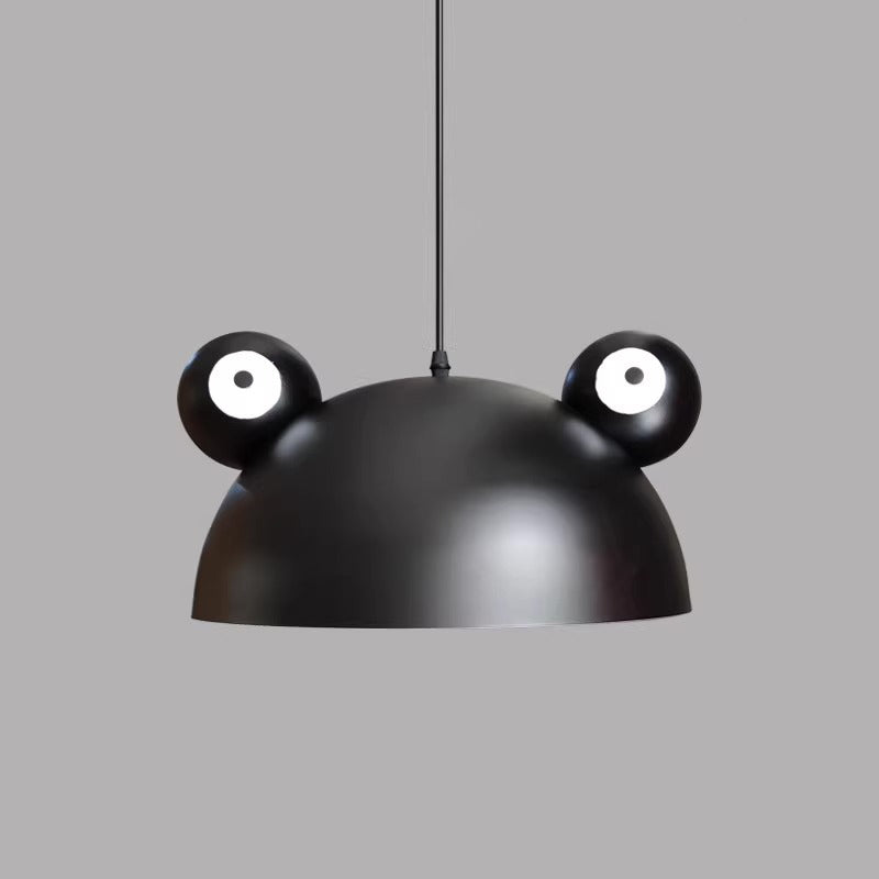 Contemporary Creative Kids Frog-Shaped Iron 1-Light Pendant Light For Dining Room Cuvalon