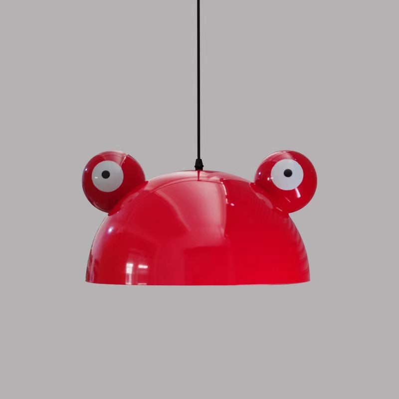 Contemporary Creative Kids Frog-Shaped Iron 1-Light Pendant Light For Dining Room Cuvalon