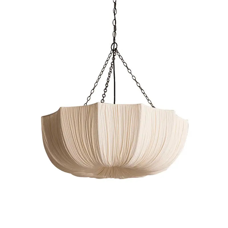 Traditional French Petal Semicircular Fabric Lampshade Iron 3/5 - Light Chandelier For Dining Room Cuvalon