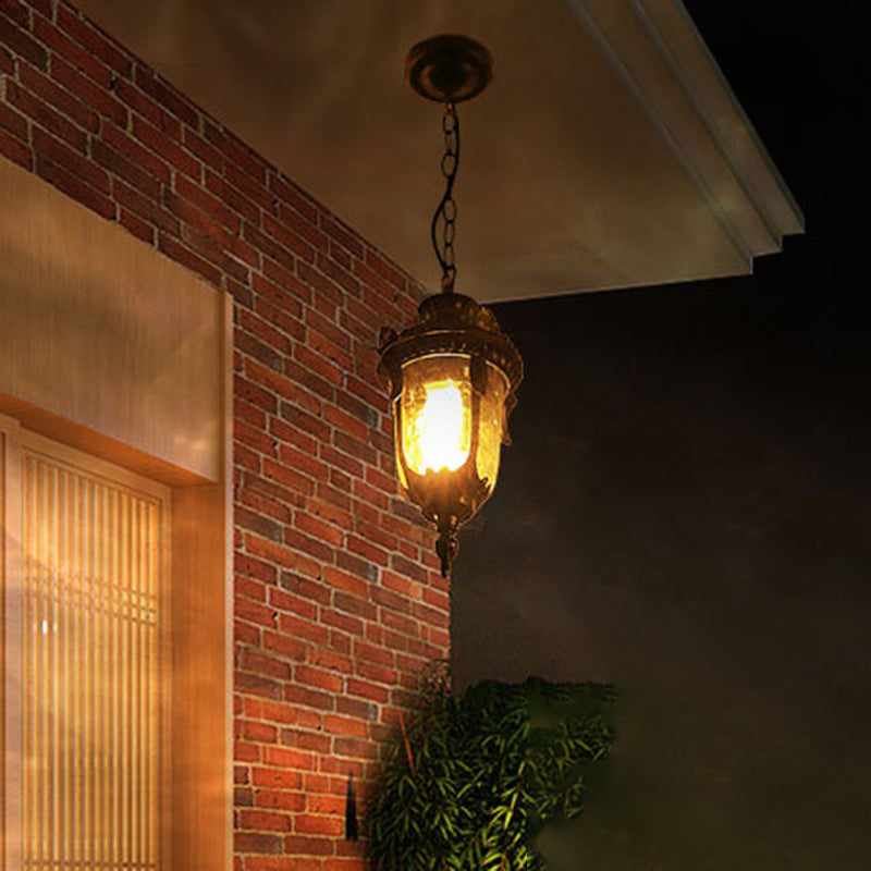 Traditional European Dome Conical Waterproof Aluminum Glass 1 - Light Pendant Light For Outdoor Patio Cuvalon