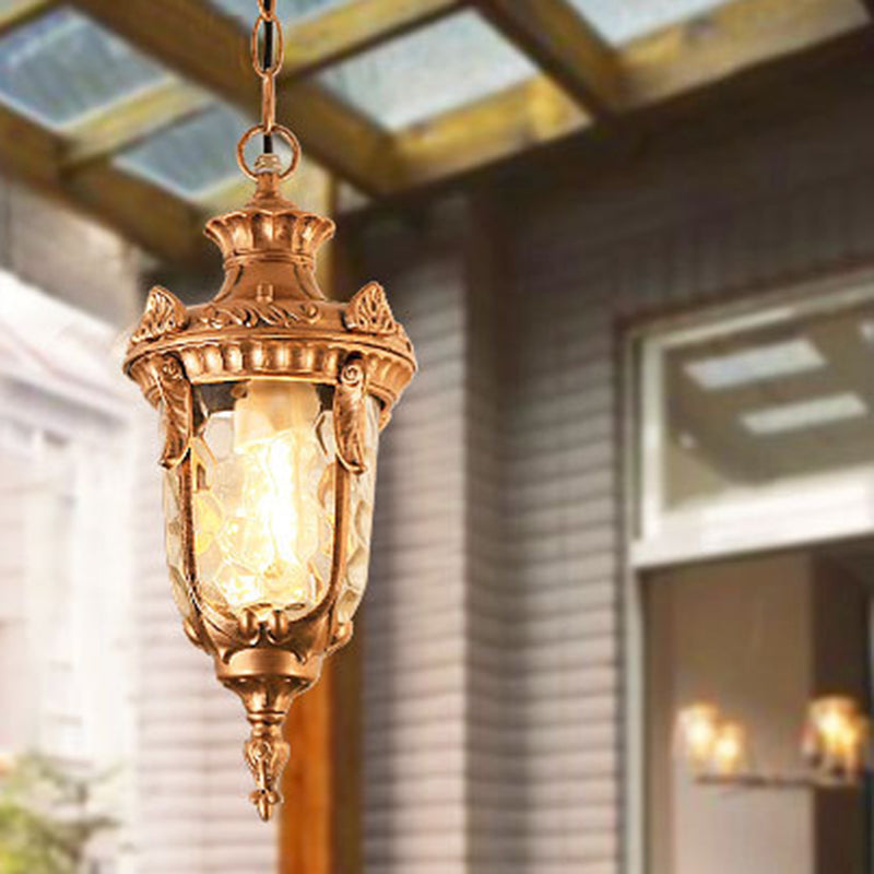 Traditional European Dome Conical Waterproof Aluminum Glass 1 - Light Pendant Light For Outdoor Patio Cuvalon