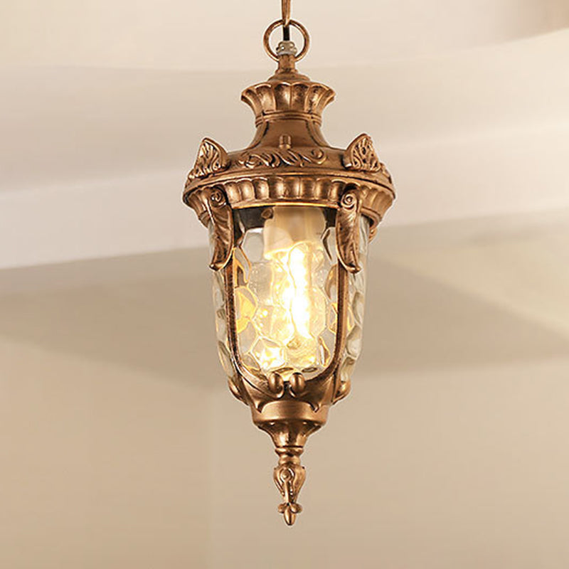 Traditional European Dome Conical Waterproof Aluminum Glass 1 - Light Pendant Light For Outdoor Patio Cuvalon