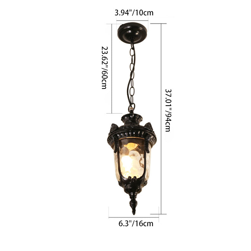 Traditional European Dome Conical Waterproof Aluminum Glass 1 - Light Pendant Light For Outdoor Patio Cuvalon