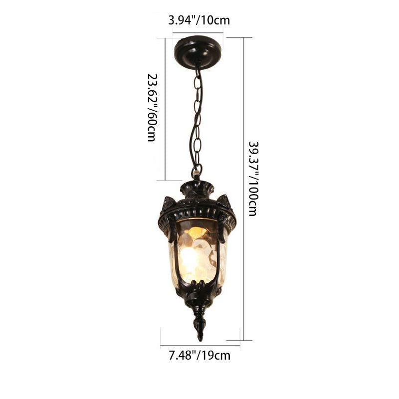 Traditional European Dome Conical Waterproof Aluminum Glass 1 - Light Pendant Light For Outdoor Patio Cuvalon