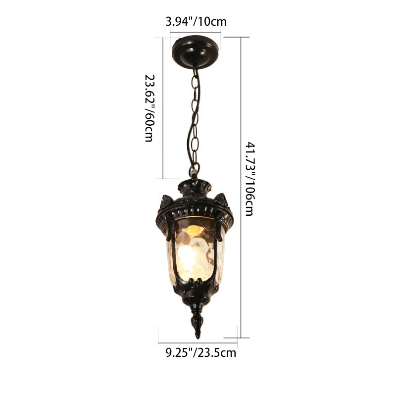 Traditional European Dome Conical Waterproof Aluminum Glass 1 - Light Pendant Light For Outdoor Patio Cuvalon