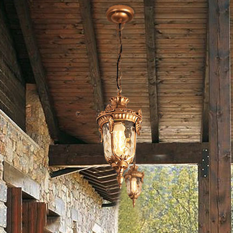Traditional European Dome Conical Waterproof Aluminum Glass 1 - Light Pendant Light For Outdoor Patio Cuvalon