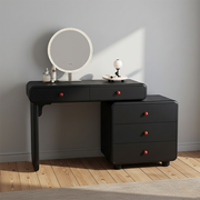 Modern Minimalist Vanity Desk With Expandable Drawer Cabinet - MDF & Solid Particle Board Makeup Vanity With 5 Drawer For Bedroom Cuvalon