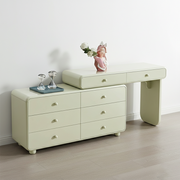 Expandable Modern Vanity Desk With 8 Drawers - MDF & Solid Particle Board Minimalist Makeup Vanity With Storage For Bedroom Cuvalon