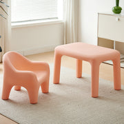 Modern Minimalist Rectangular PE Kids Desk & Chair Set For Bedroom & Living Room Cuvalon