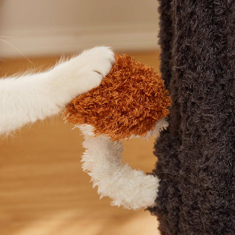 Contemporary Creative Round Medium-Density Fiberboard Velvet Fabric Sisal 1/2-Condo 1-Perch Cat Tree For Bedroom Cuvalon