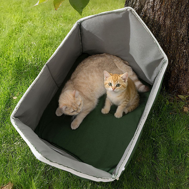 Contemporary Creative House-Shaped Oxford Fabric Non-Woven Fabric Anti-Slip Dotted Fabric PE Outdoor Waterproof Cat Bed Dog Bed With Door Curtain For Garden Cuvalon