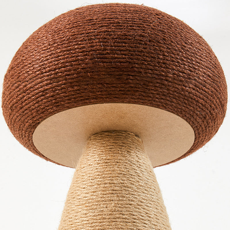 Contemporary Creative Mushroom-Shaped Cylindrical Medium Density Fiberboard Velvet Sisal Cat Scratching Post For Bedroom Cuvalon