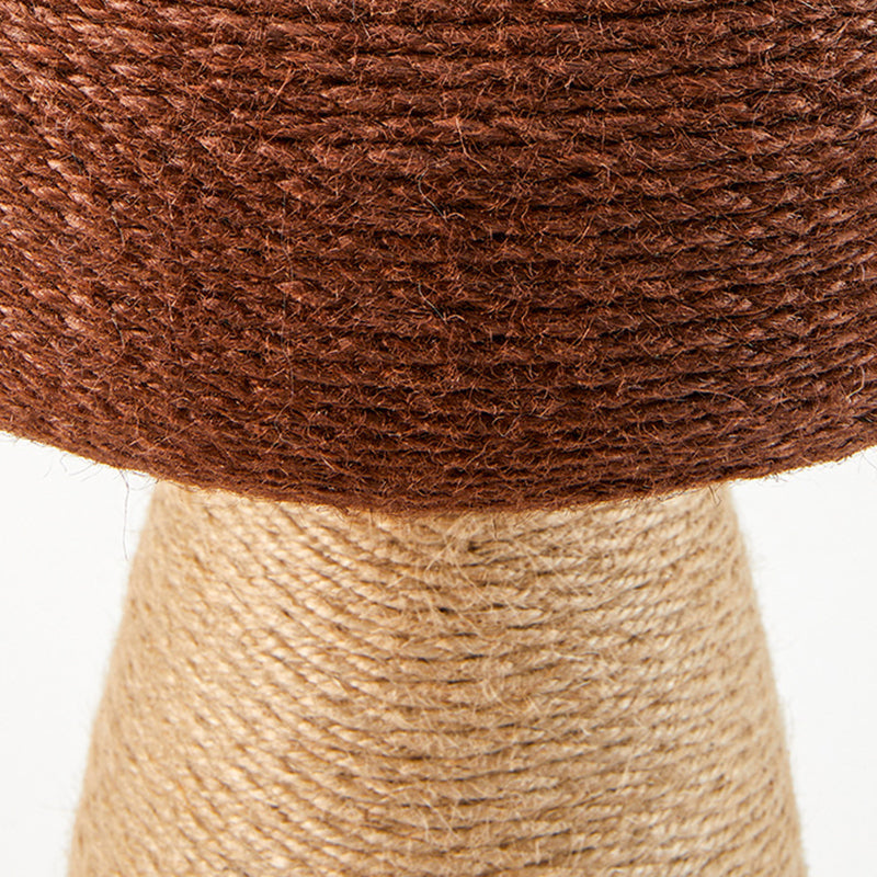 Contemporary Creative Mushroom-Shaped Cylindrical Medium Density Fiberboard Velvet Sisal Cat Scratching Post For Bedroom Cuvalon